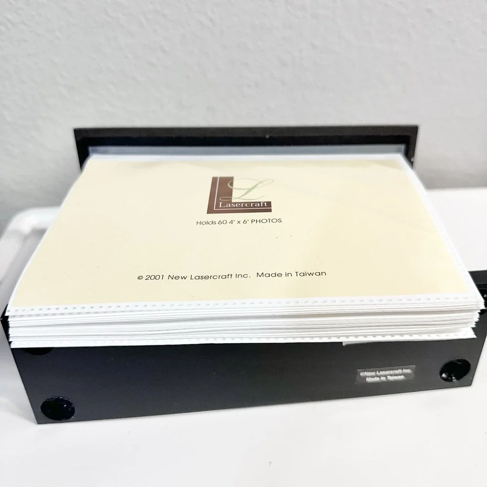 Vintage 2001 Lasercraft Flip Photo Album Frame Holds 60 4x6 Photos Black Y2K